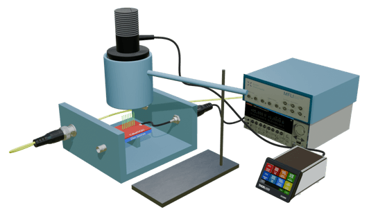 Custom 3D-rendered measurement setup for CdSe:GQD photodetector